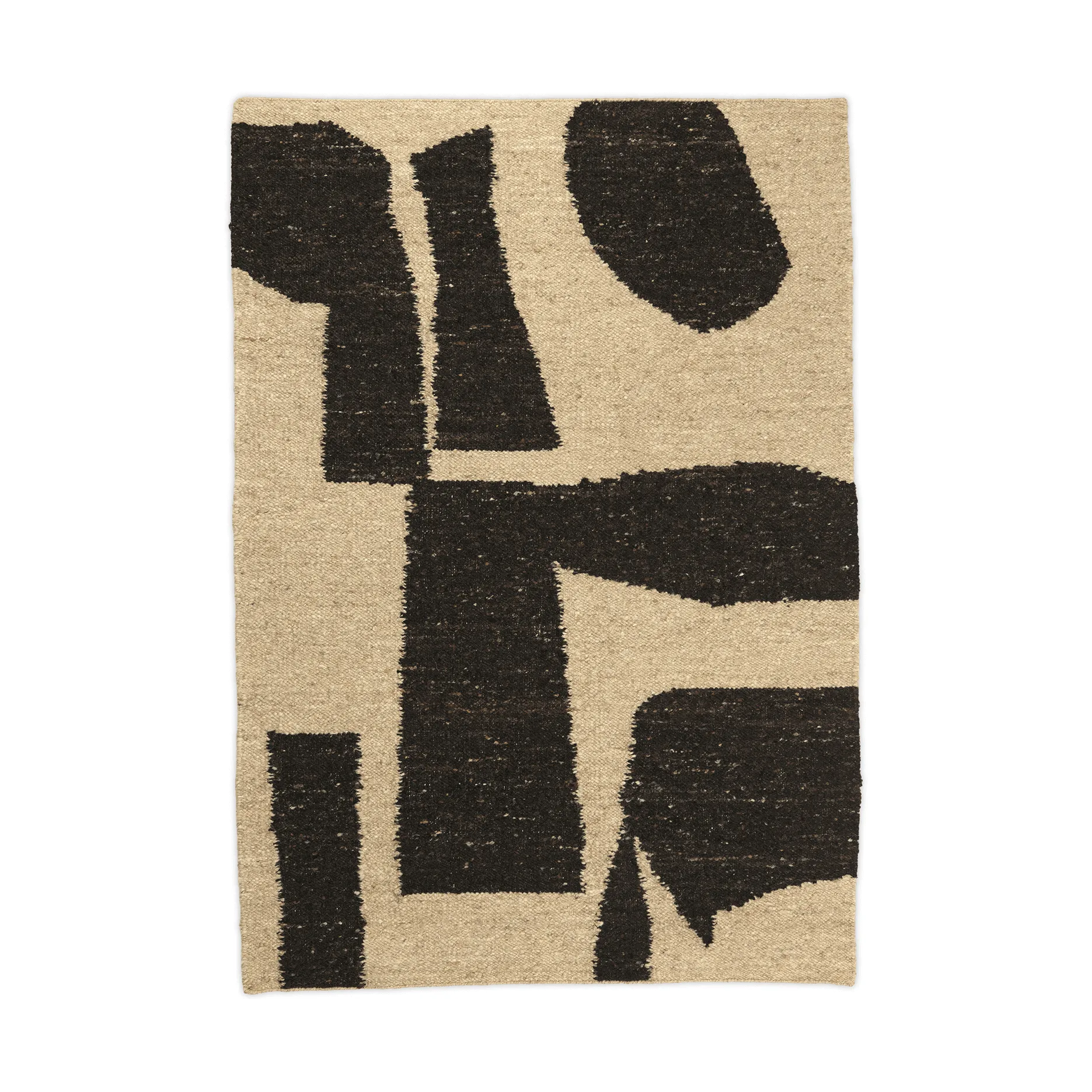 Piece wollen vloerkleed, Off-white-Koffie, 140x200 cm Ferm Living