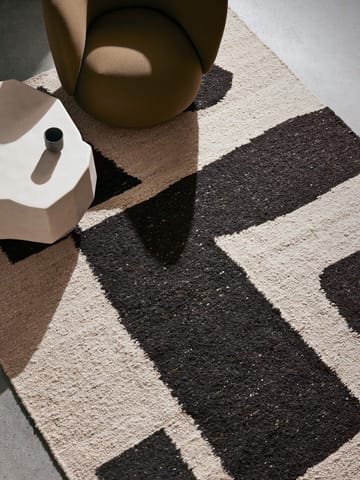 Piece wollen vloerkleed - Off-white-Koffie, 200x300 cm - Ferm Living