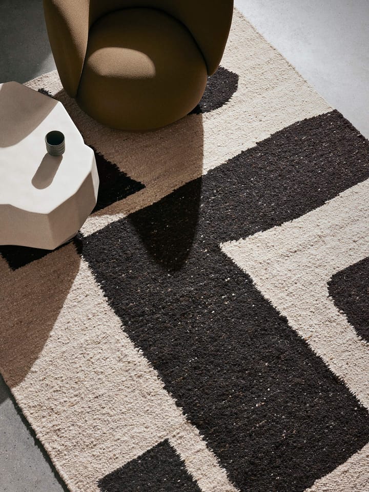 Piece wollen vloerkleed, Off-white-Koffie, 200x300 cm Ferm Living