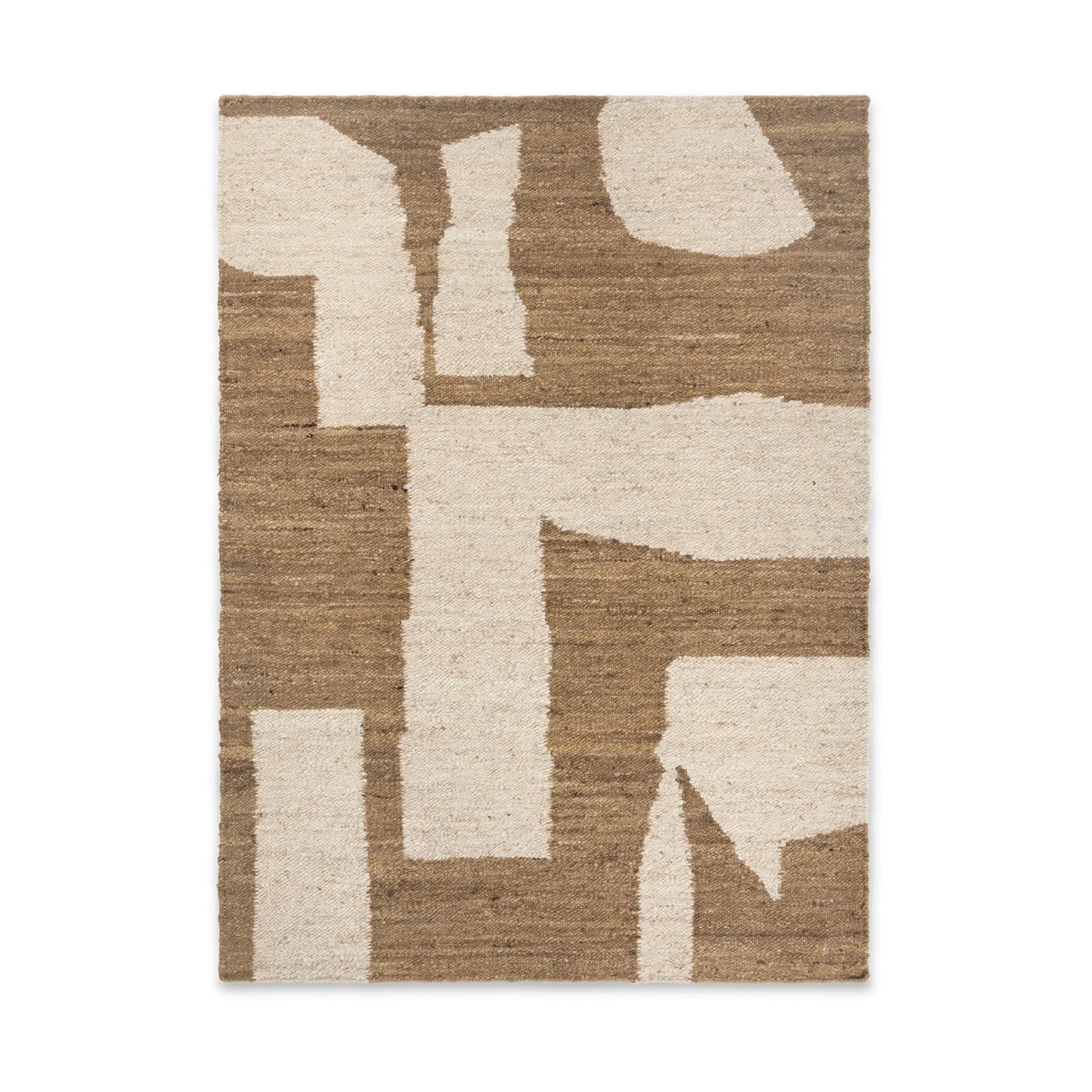 Piece wollen vloerkleed, Off-white-Toffee, 140x200 cm Ferm Living