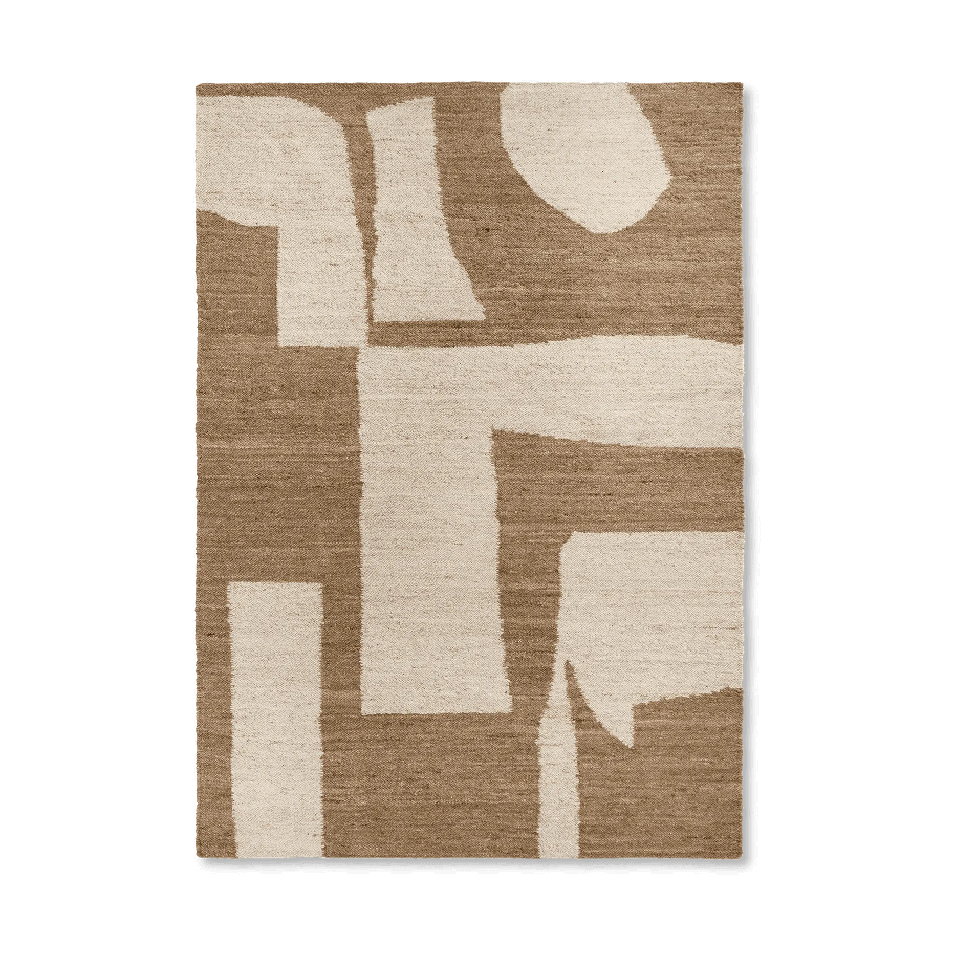 Piece wollen vloerkleed, Off-white-Toffee, 200x300 cm Ferm Living