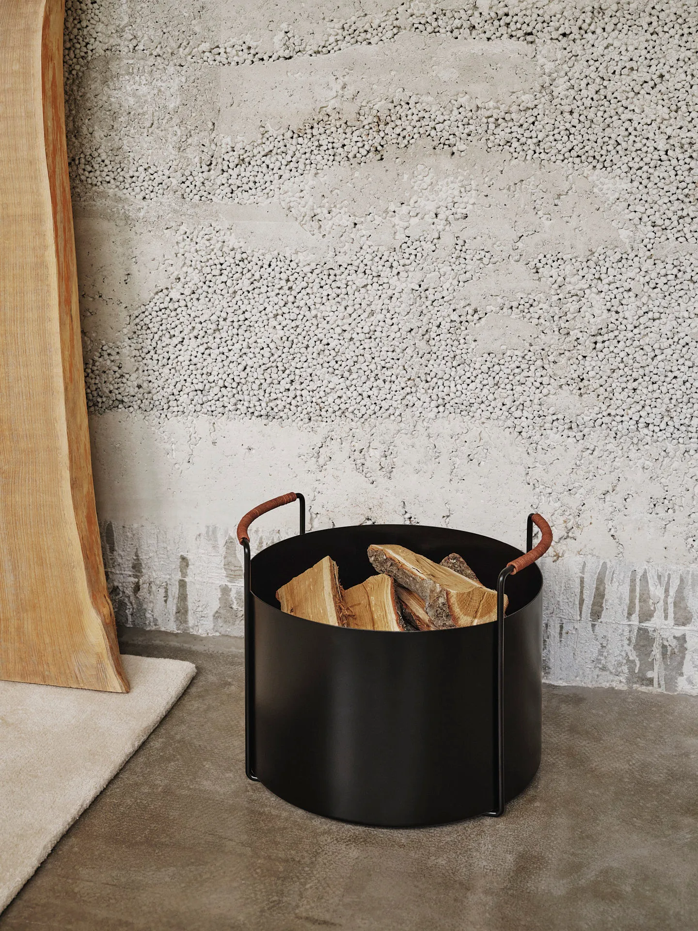 Port houtmand, 42x40x32,4 cm, Black Ferm Living