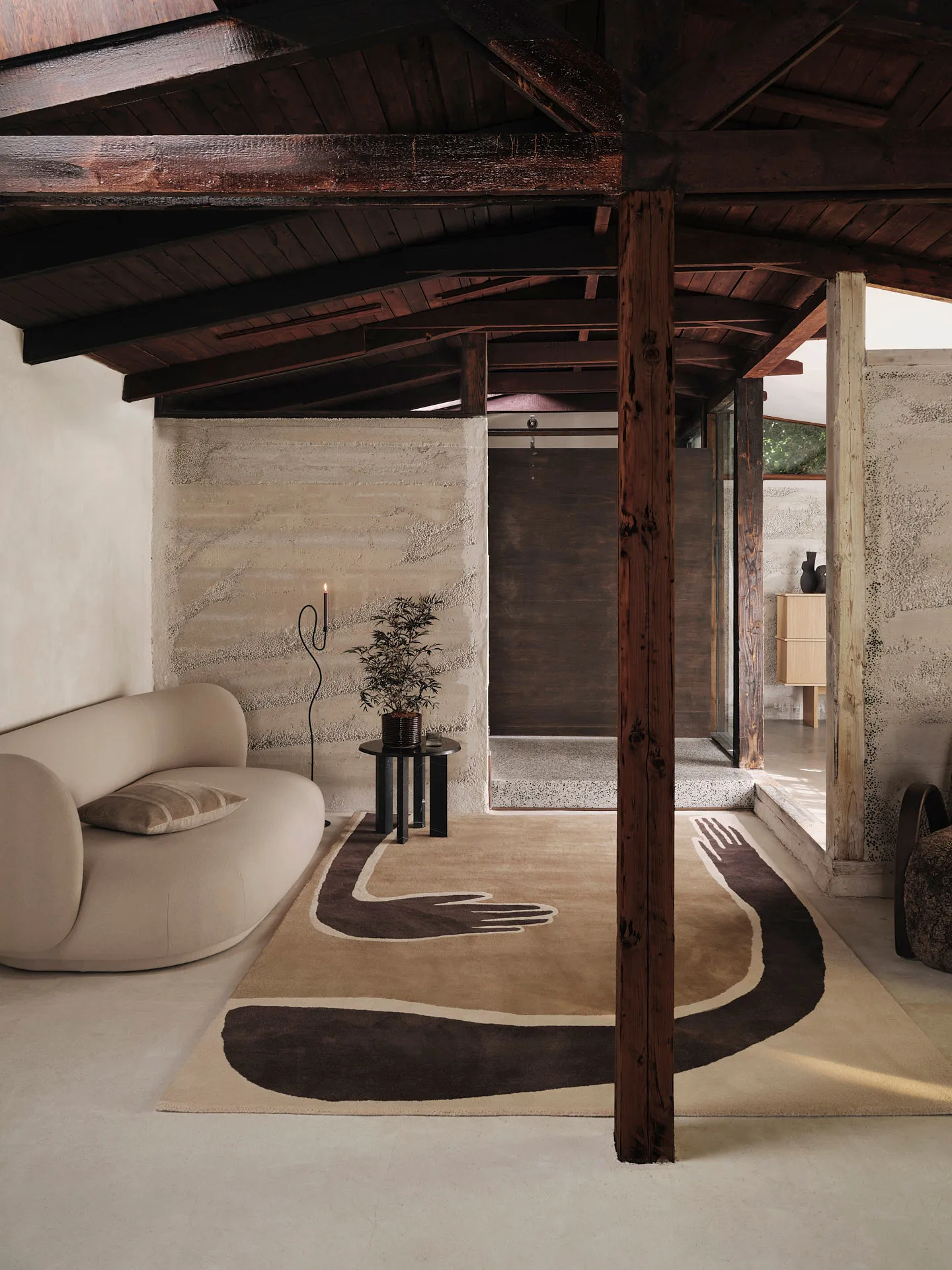 Pose vloerkleed, Coffee-off white, 200x300 cm Ferm Living