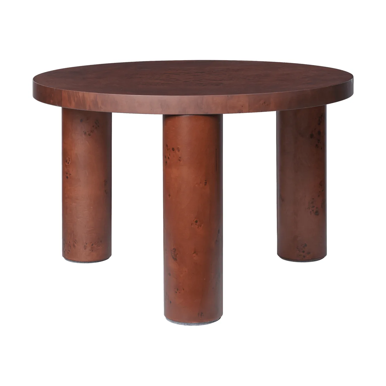 Post salontafel small Ø65 cm, Dark stained burl Ferm Living