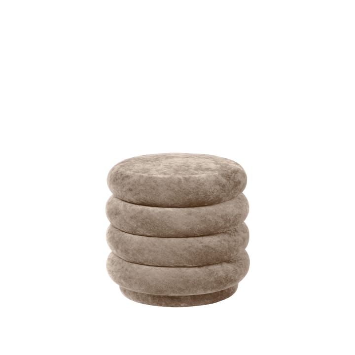 Pouf Round zitpoef - stof faded velvet 26 beige - ferm LIVING