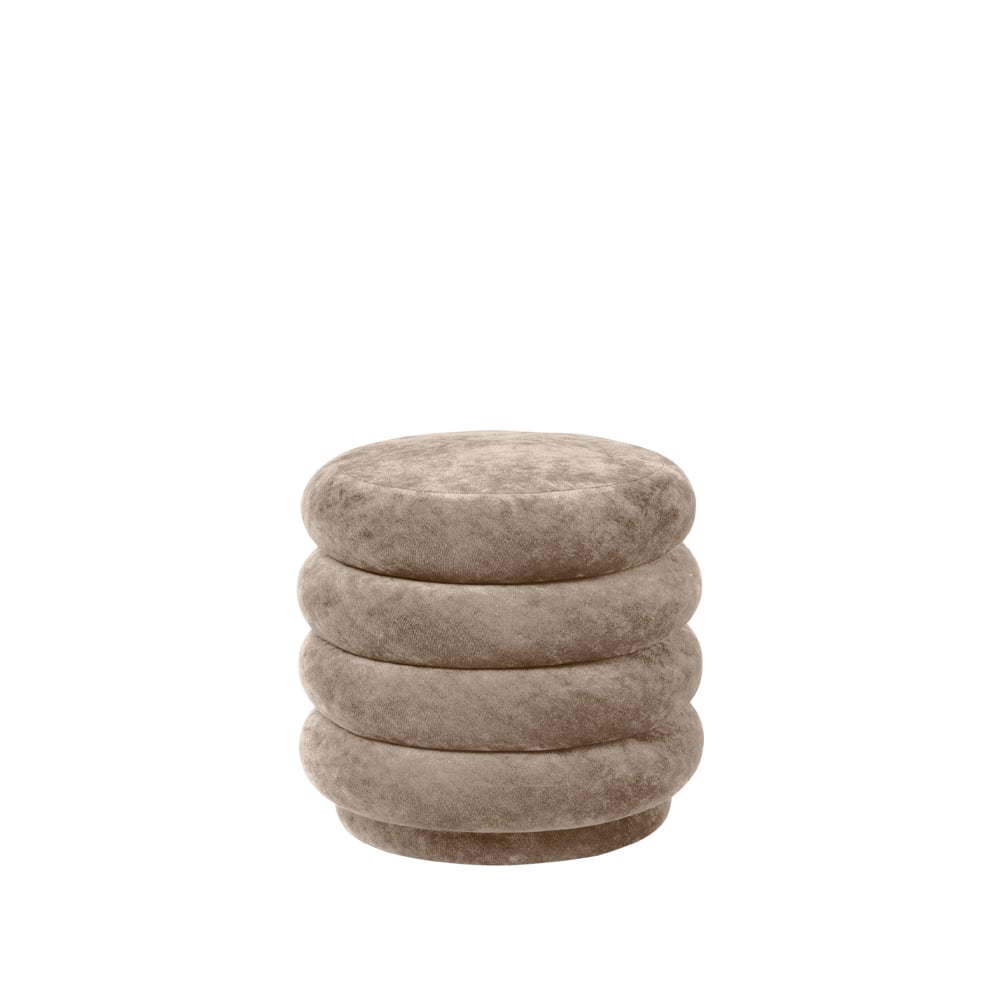Ferm Living Pouf Round zitpoef stof faded velvet 26 beige