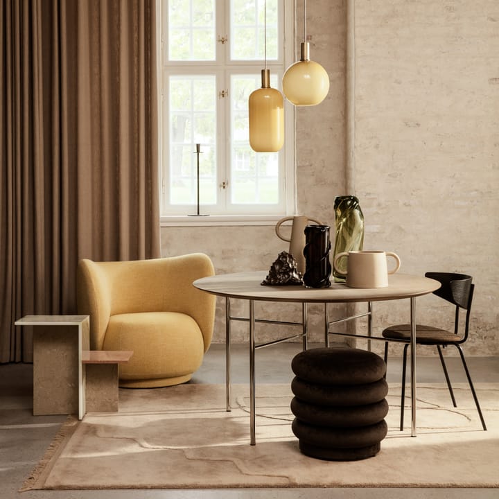 Pouf Round zitpoef, stof faded velvet 26 beige Ferm Living