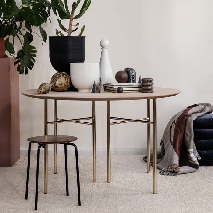 Pouf Round zitpoef, stof faded velvet 26 beige Ferm Living