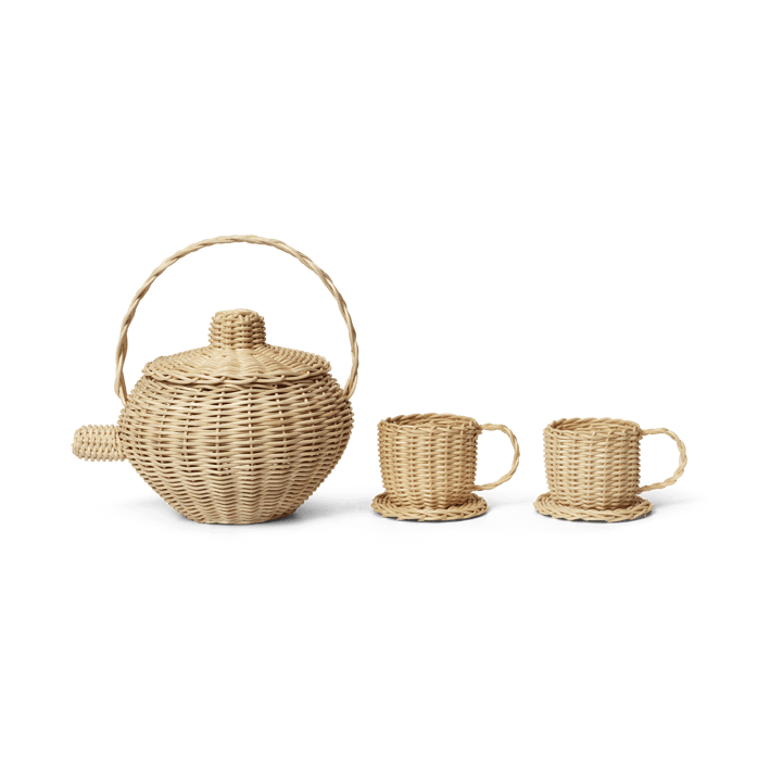 Rattan theeservies 3-delig - Natural - Ferm LIVING