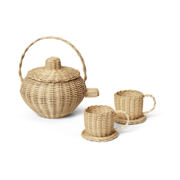 Rattan theeservies 3-delig - Natural - ferm LIVING