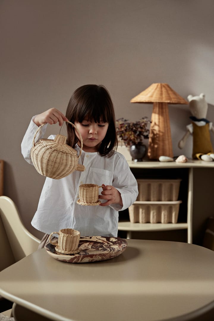 Rattan theeservies 3-delig, Natural Ferm Living