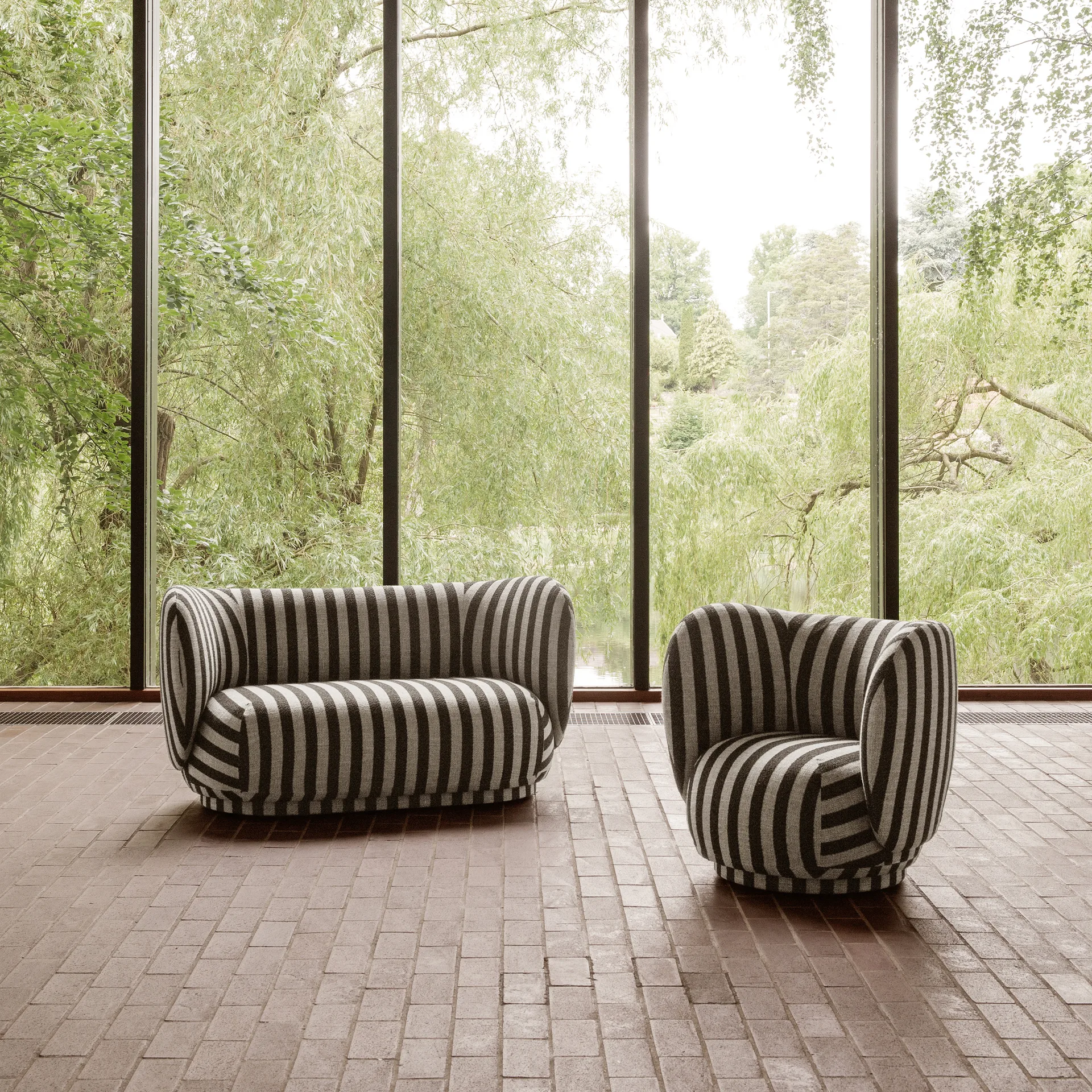 Rico bank 2-zits, Louisiana sand black Ferm Living