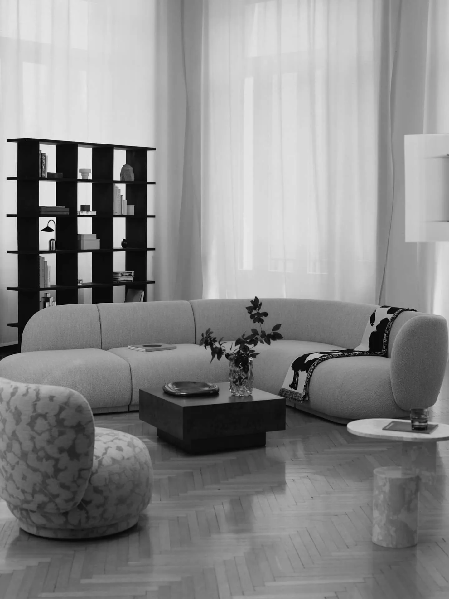 Rico bankmodule armrest R Soft Bouclé, Natural Ferm Living