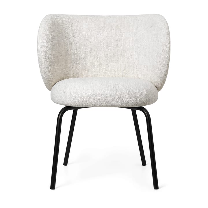 Rico dining chair bouclé - Off-white-black - ferm LIVING