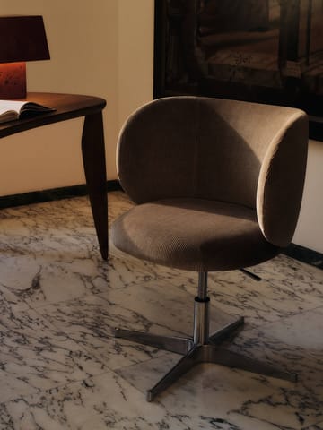 Rico eetkamerstoel op wielen Devoré Velvet - Flint Grey - Ferm Living
