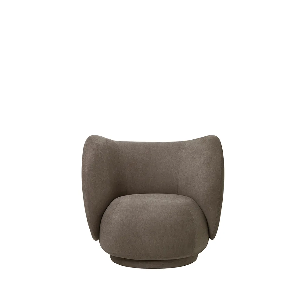 Rico lounge chair fauteuil, brown, brushed Ferm Living