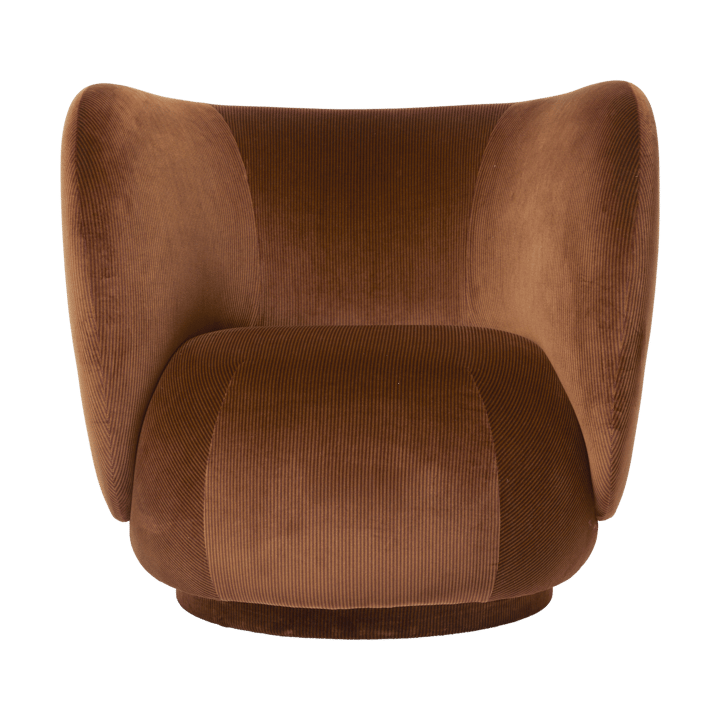 Rico lounge chair fauteuil - Devoré velvet-Rust - Ferm Living