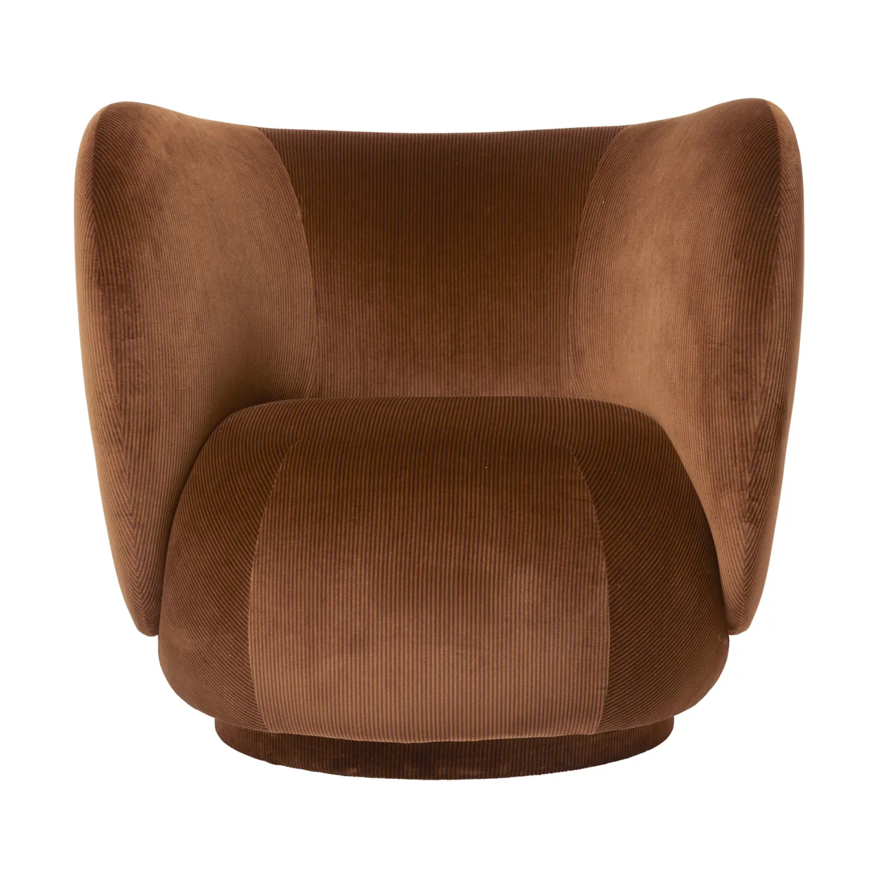 Ferm Living Rico lounge chair fauteuil swivel Devoré velvet-Rust