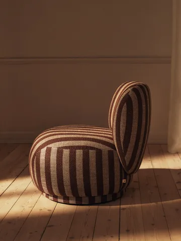 Rico lounge chair piccolo fauteuil - Louisiana, Sand-chocolate - Ferm Living