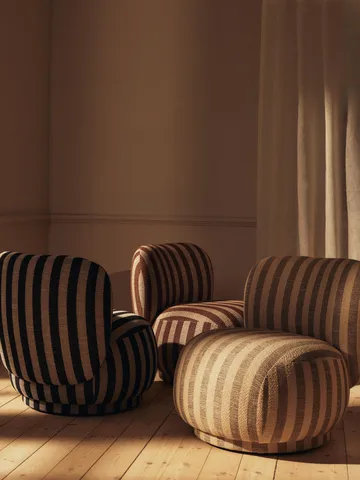 Rico lounge chair piccolo fauteuil - Louisiana, Sand-chocolate - Ferm Living