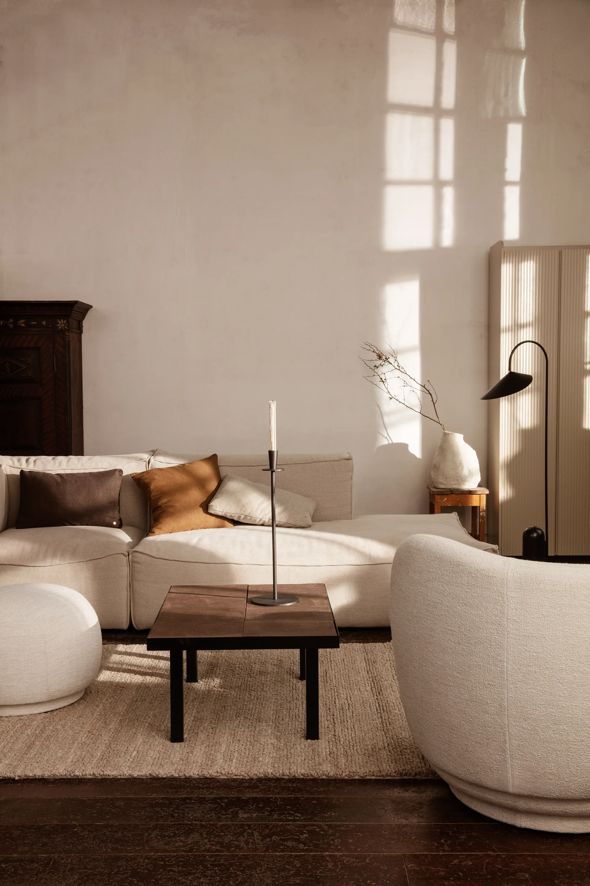 Rico lounge stoel bouclé, Wool bouclé offwhite Ferm Living