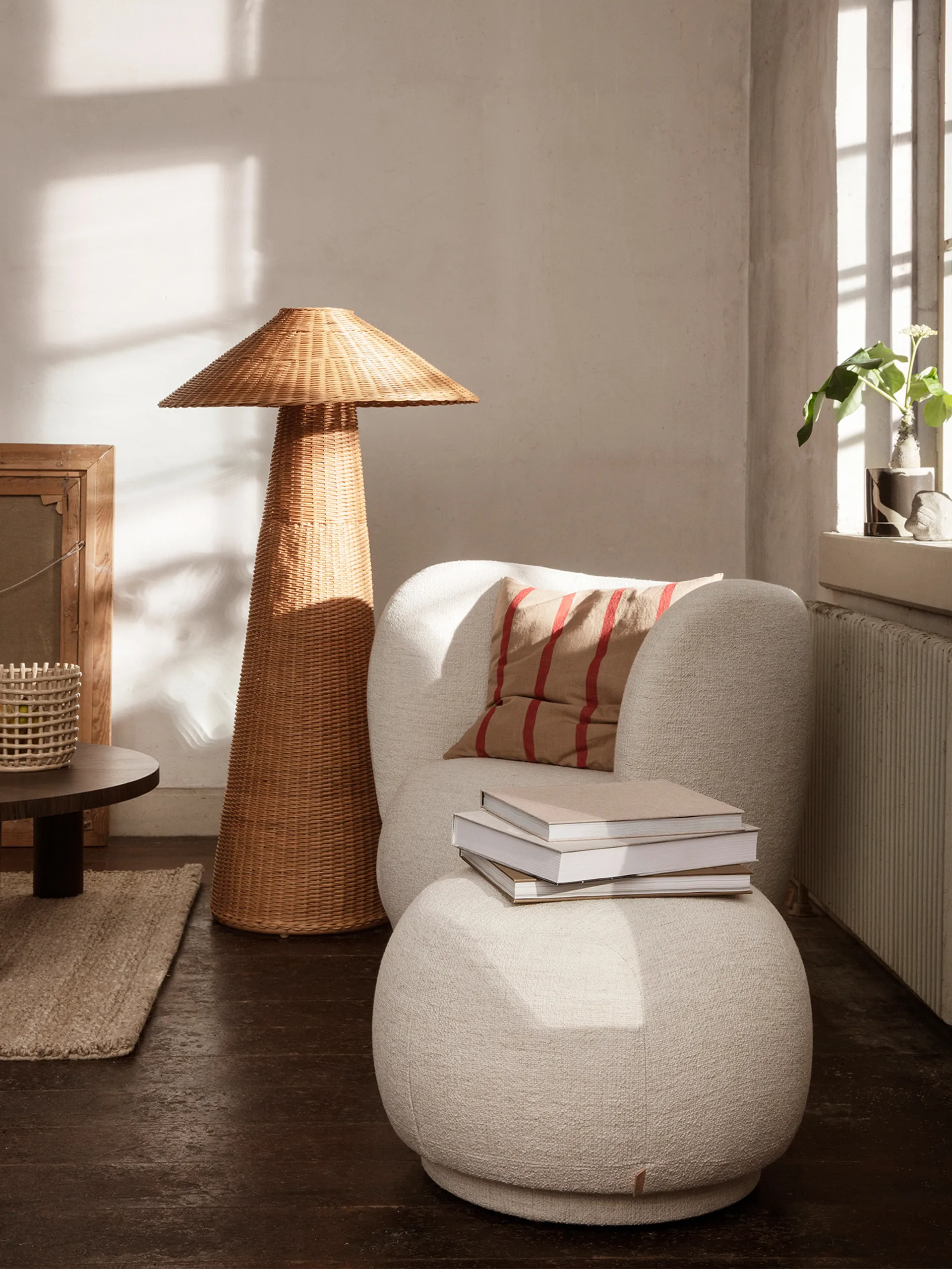Rico pouf zitpoef, Bouclé offwhite Ferm Living