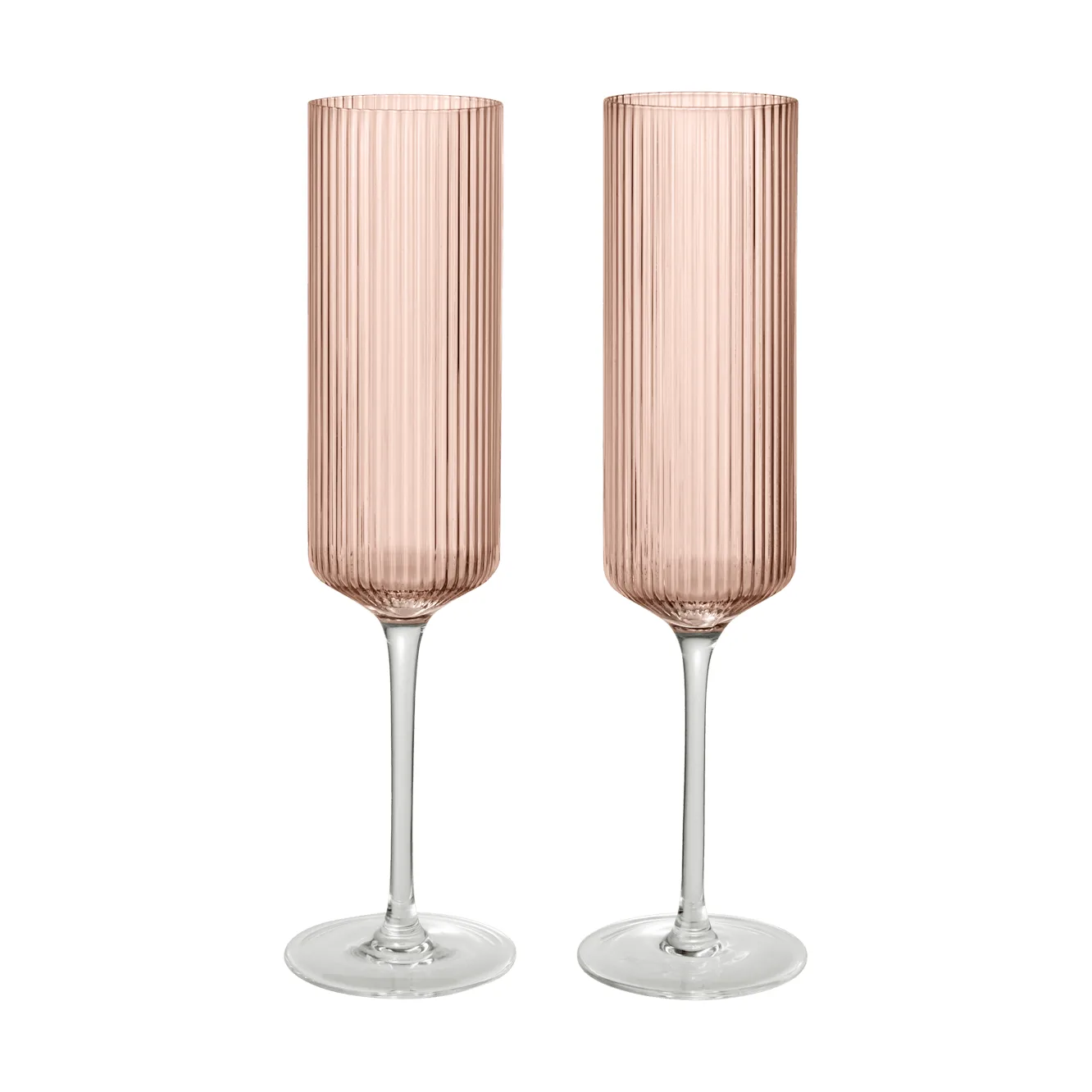 Ripple Champagne flutes champagneglazen 15 cl 2-pack, Blush Ferm Living