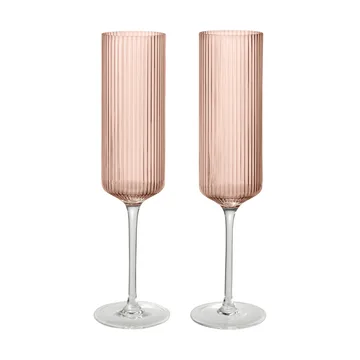 Ripple Champagne flutes champagneglazen 15 cl 2-pack - Blush - Ferm Living
