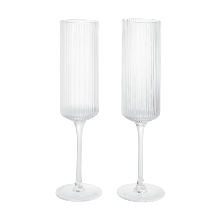 Ripple Champagne flutes champagneglazen 15 cl 2-pack - Clear - Ferm Living