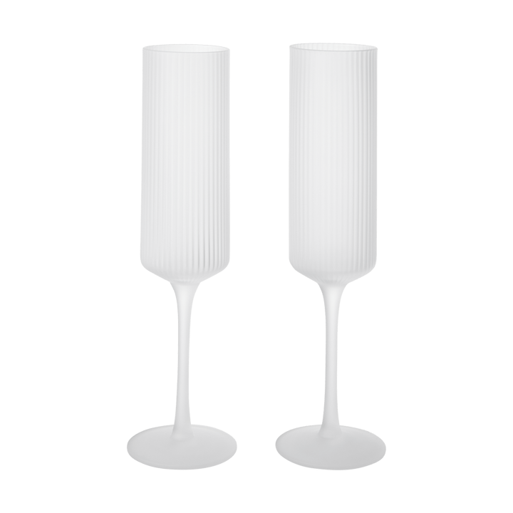 Ripple Champagne flutes champagneglazen 15 cl 2-pack - Frosted - Ferm Living