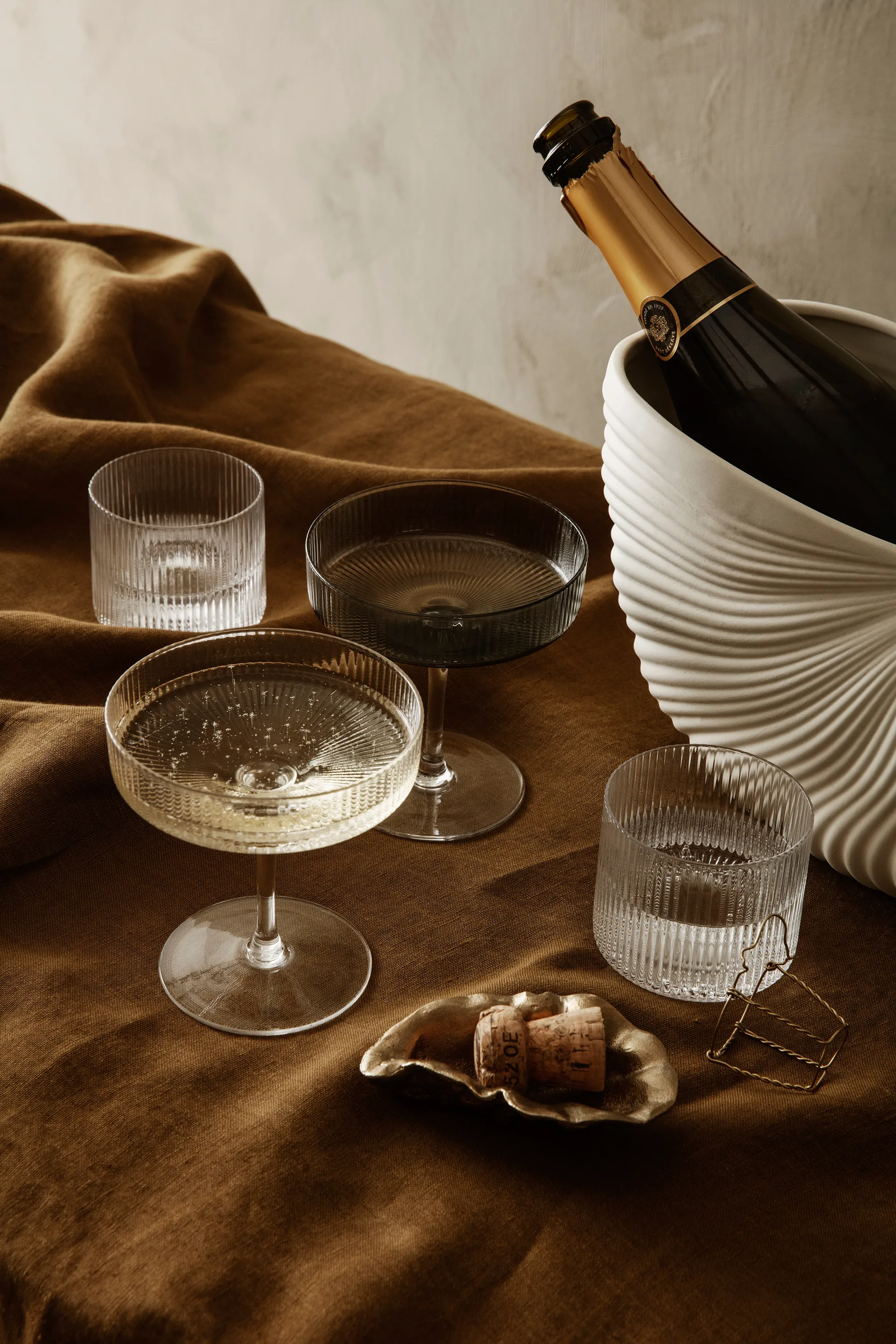 Ripple champagneglas 2-pack, helder Ferm Living