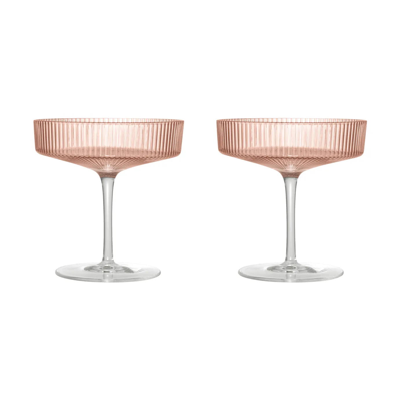 Ripple champagneglazen 2-pack, Blush Ferm Living