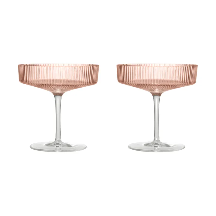 Ripple champagneglazen 2-pack - Blush - Ferm Living