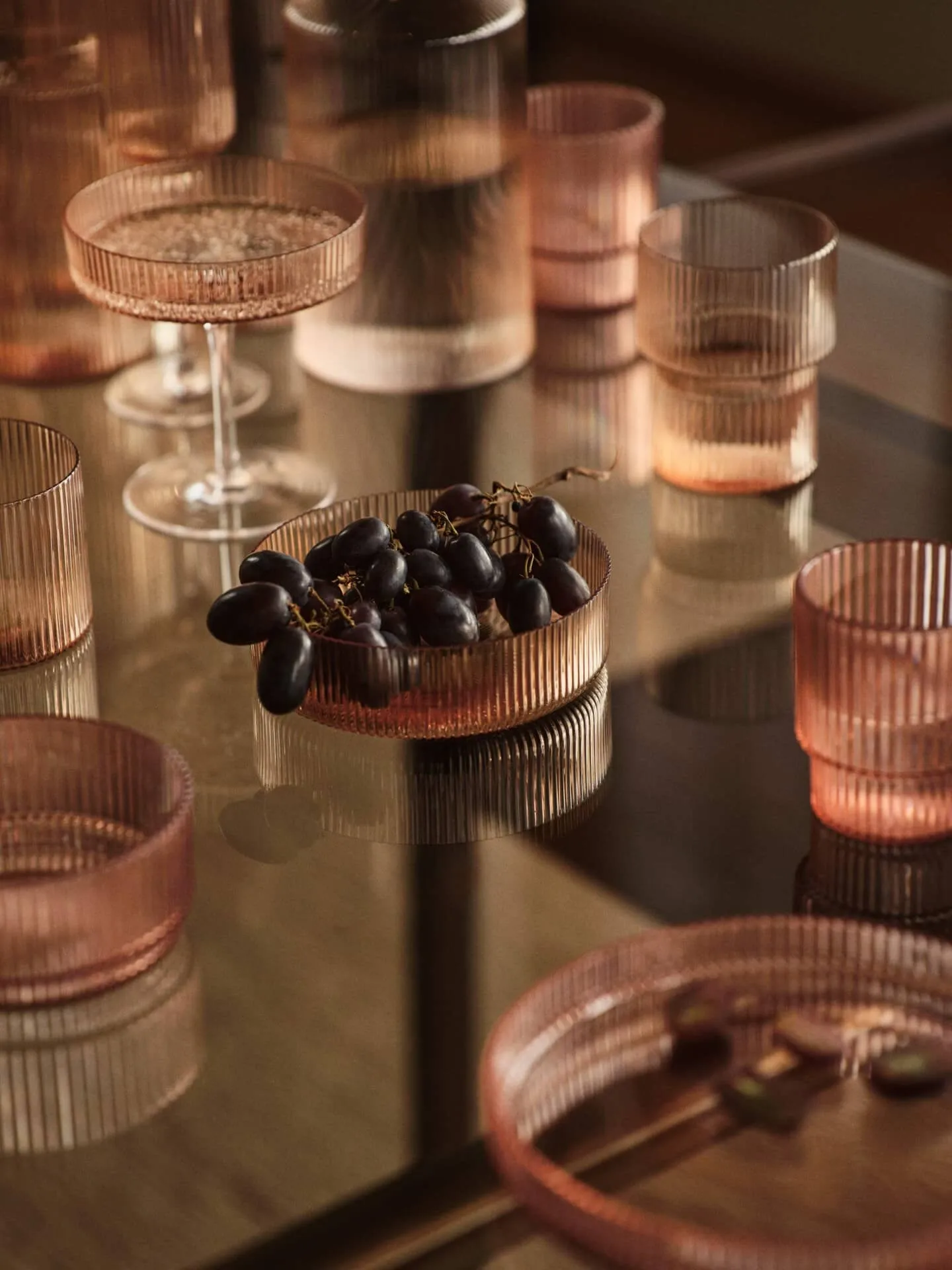 Ripple champagneglazen 2-pack, Blush Ferm Living