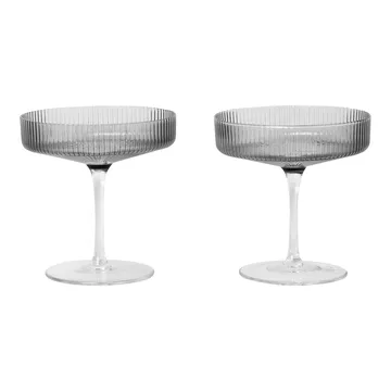 Ripple champagneglazen 2-pack - smoked grey - Ferm Living