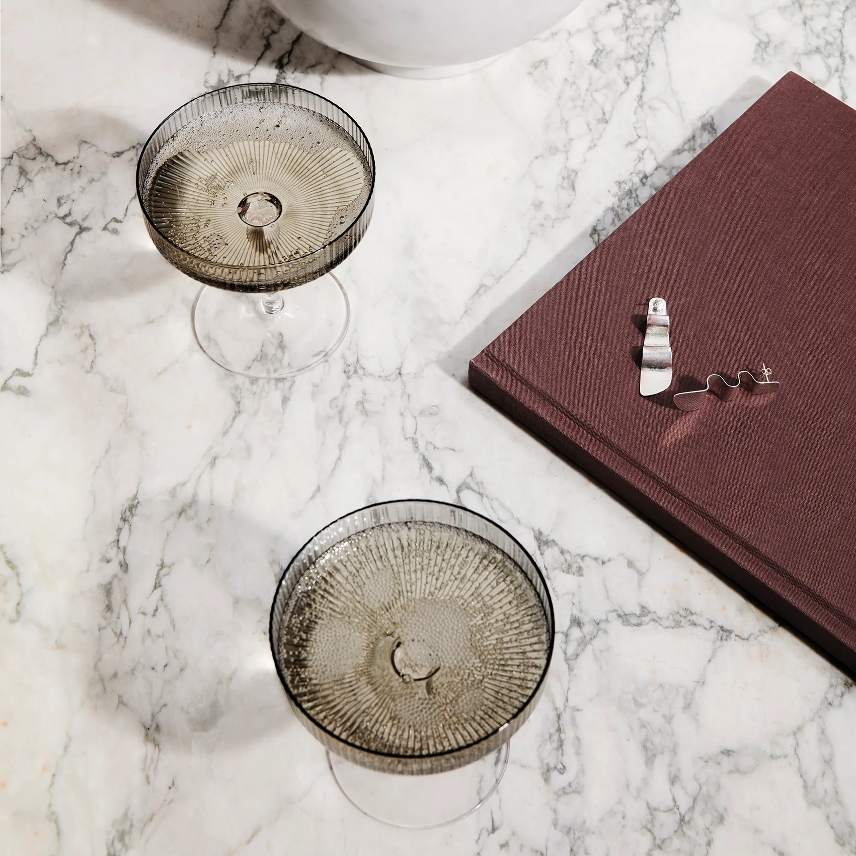 Ripple champagneglazen 2-pack, smoked grey Ferm Living
