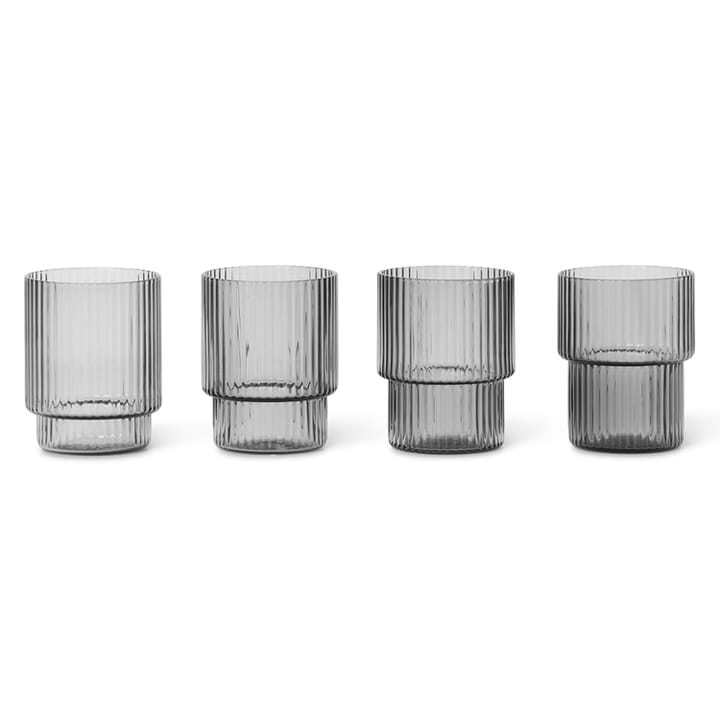Ripple espressoglas 6 cl 4-pack - Smoked grey - Ferm LIVING