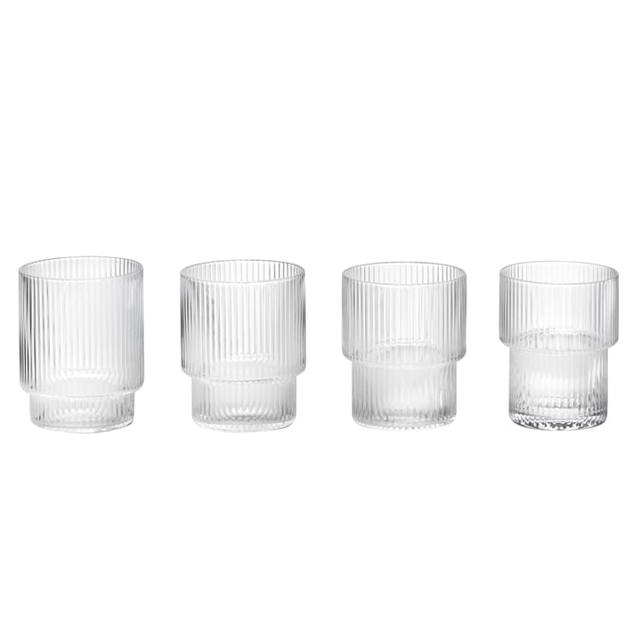 Ripple glas 4-pack - helder - Ferm Living