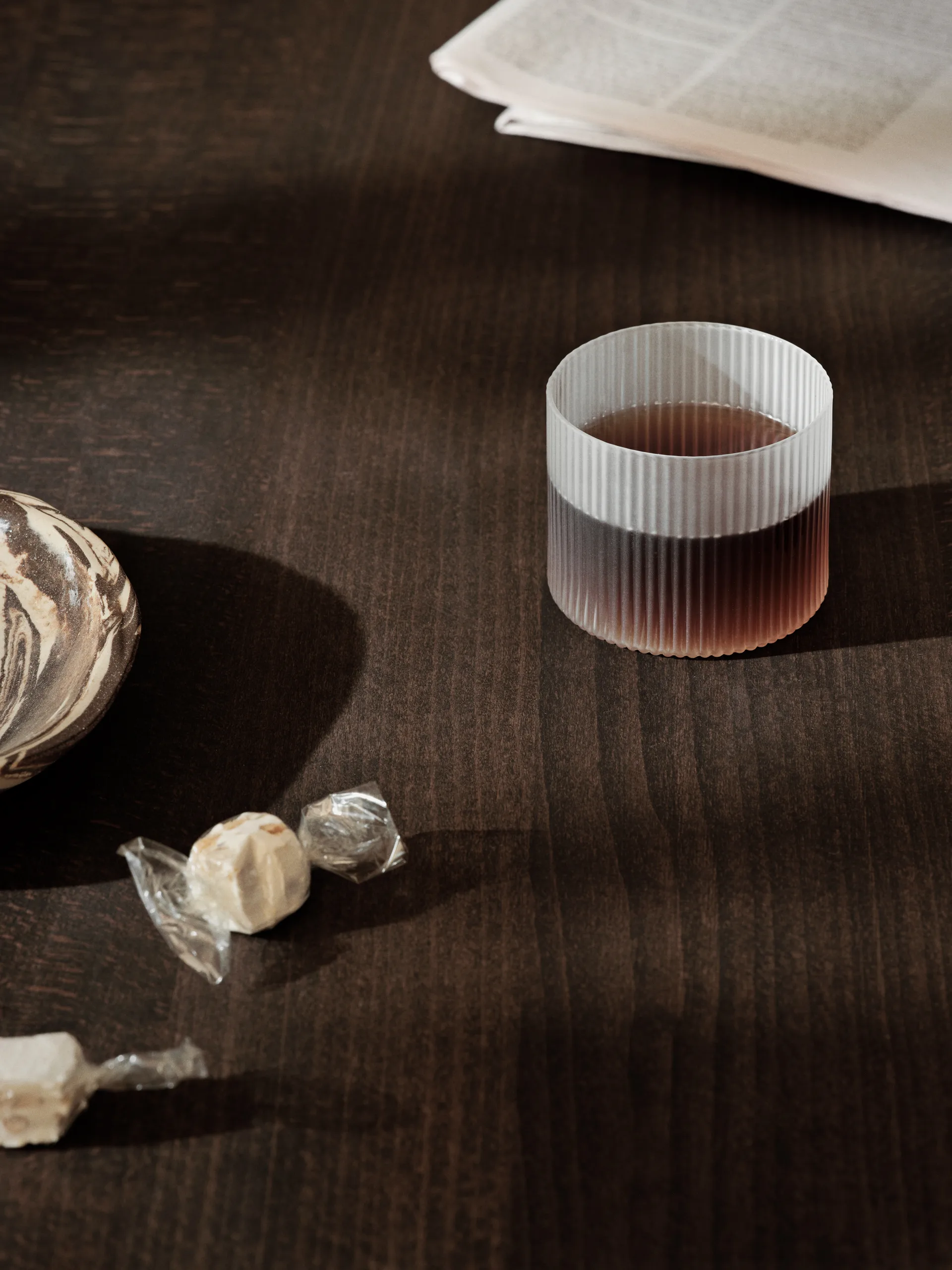 Ripple glas laag 4-pack, Frosted Ferm Living