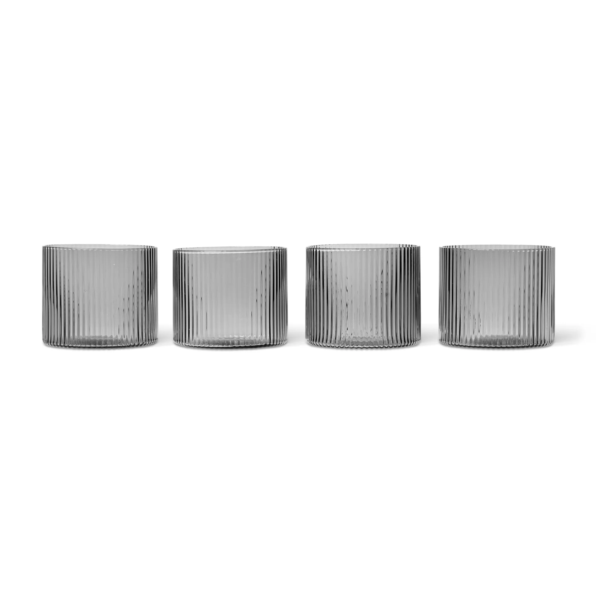 Ripple glas laag 4-pack, Smoked Grey Ferm Living