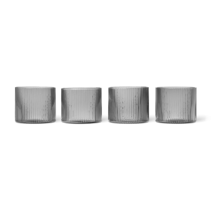 Ripple glas laag 4-pack - Smoked Grey - Ferm LIVING