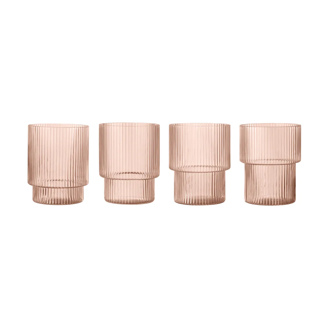 Ripple glazen 4-pack, Blush Ferm Living