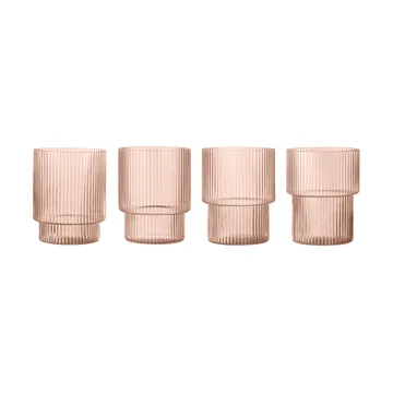 Ripple glazen 4-pack - Blush - Ferm Living