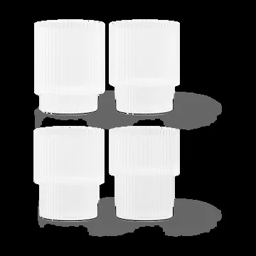 Ripple glazen 4-pack - Frosted - Ferm Living