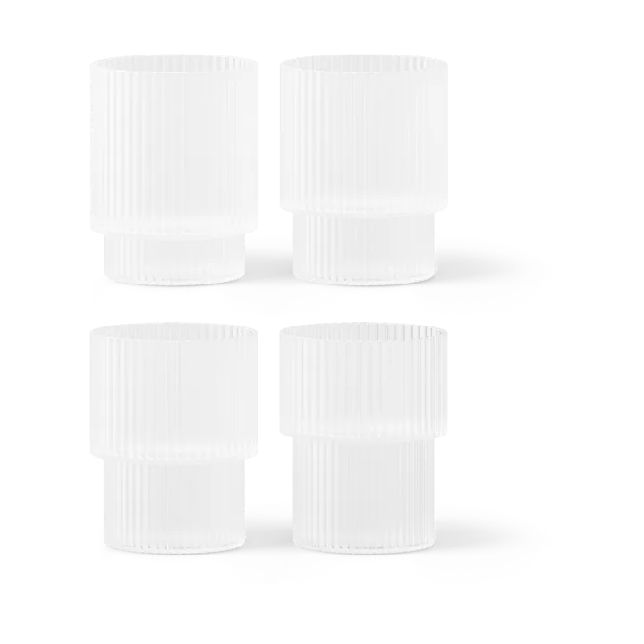 Ripple glazen 4-pack - Frosted - Ferm Living