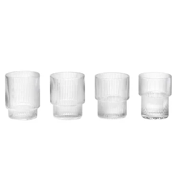 Ripple glazen 4-pack - helder - Ferm Living