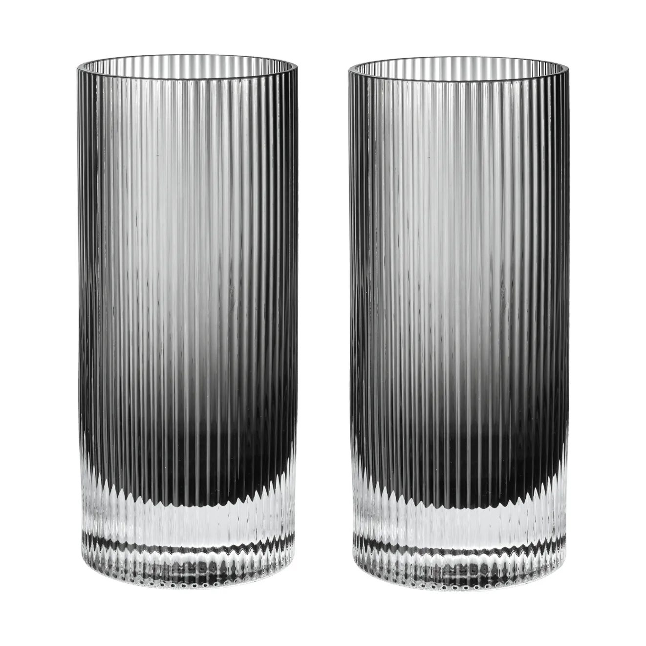 Ripple Highball glazen 48 cl 2-pack, smoked grey Ferm Living