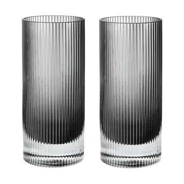 Ripple Highball glazen 48 cl 2-pack - smoked grey - Ferm Living