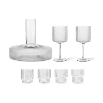 Ripple karaf en glas 17-delig - Helder - undefined - Ferm Living