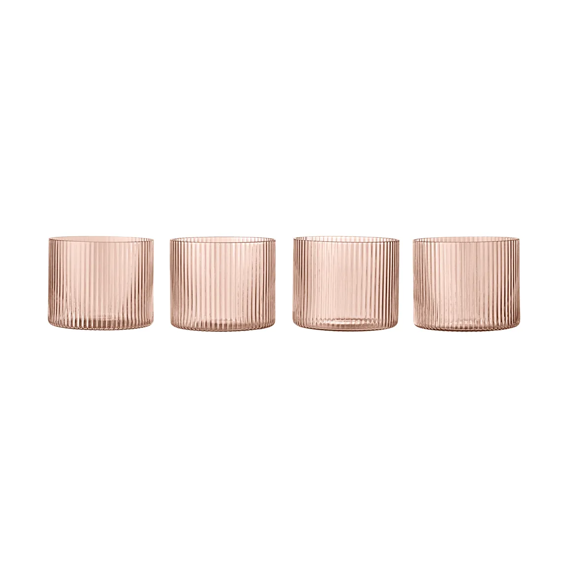Ripple lage glazen 4-pack, Blush Ferm Living